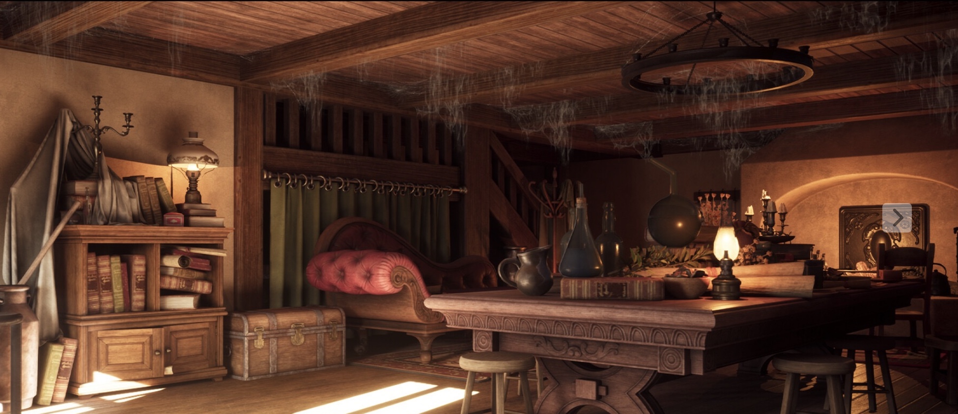 Stylized ramen stall from sketch